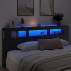 vidaXL Hoofdeinde met LED 220x18,5x103,5 cm bewerkt hout, Verzenden, Nieuw, Zwart, Hout