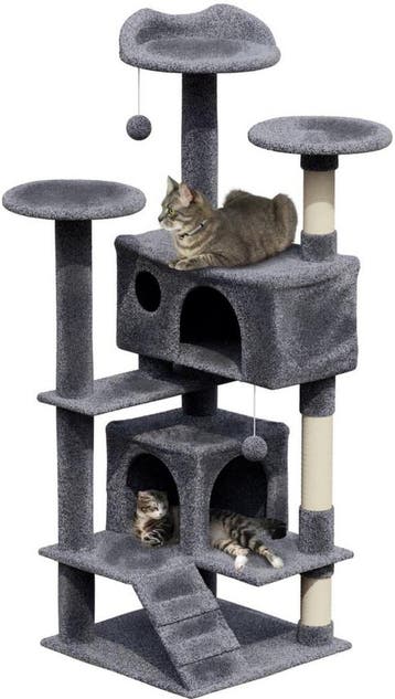 Krabpaal Voor Katten Met 7 Niveaus - 137x50x50 CM - grijs -, Ophalen of Verzenden, Zo goed als nieuw