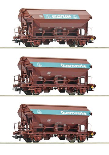 roco 77052 HO 3-delige set: draaibare dak wagon, DB, Hobby en Vrije tijd, Modeltreinen | H0, Overige merken, Gelijkstroom, Verzenden