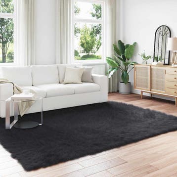 vidaXL Tapijt van imitatie TAFALLA Zwart 200 x 280 cm, Verzenden, Nieuw, Zwart