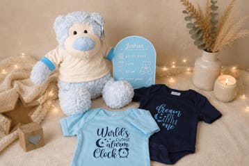 Geboorte set met Funnies Beer Felix, Kinderen en Baby's, Kraamcadeaus en Geboorteborden, Ophalen of Verzenden, Nieuw, Kraamcadeau