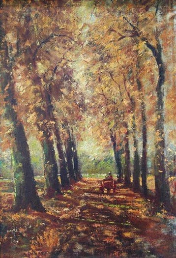 École européenne (XX) - Chemin d’automne dans la forêt
