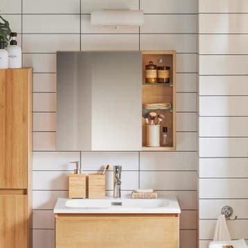 Witte Badkamer Spiegelkast – Hangkast met Planken, Verzenden, Nieuw