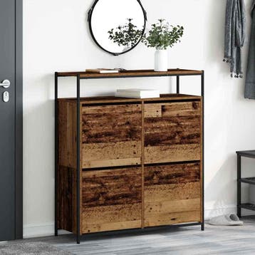 vidaXL Schoenenkast 100 x 34 x 112 cm Bewerkt hout Oud hout, Verzenden, Nieuw