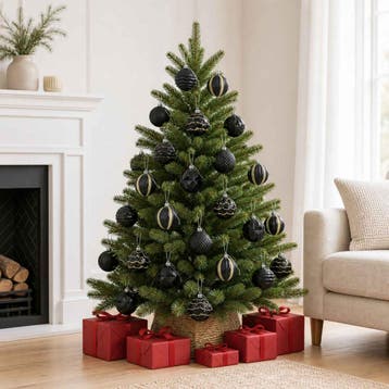 vidaXL Kerstballen set 36 st Zwart 6 cm Polystyreen, Verzenden, Nieuw