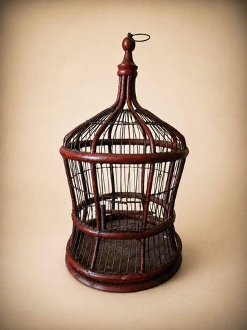 Vogelkooi - Hout, Metaal - Vogelkooi in vintage-stijl