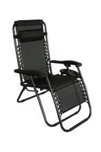 Ligstoel Compact Zwart | Nieuw | OP=OP, Ophalen of Verzenden, Nieuw, Textileen, Verrijdbaar