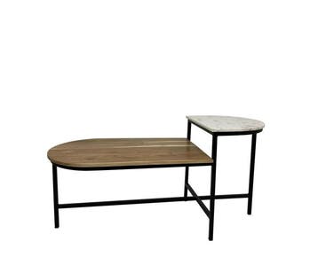 Ovale Houten Tafel - Marmeren Verhoging - 120x50x60, Ophalen of Verzenden, Nieuw