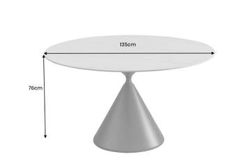 Eettafel SIGNATURE 135 cm rond, zwart metalen frame met wit, Ophalen of Verzenden, Nieuw