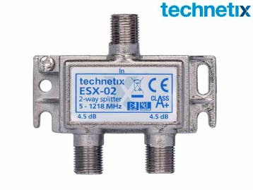 Tweevoudige verdeler 5-1218 MHz (ESX-02) - Technetix, Ophalen of Verzenden, Nieuw