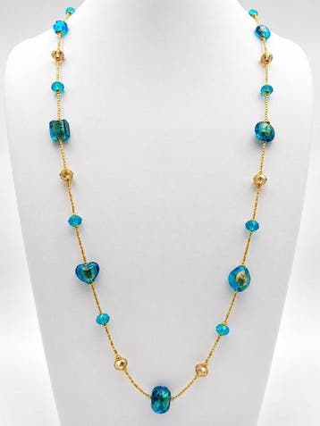 24 karaat - Murano-glas, Geel goud - Halsketting -