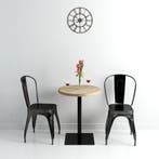 vidaXL Bistrotafel rond 60x75 cm MDF en staal eikenkleur, Verzenden, Nieuw