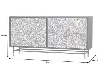Dressoir HERITAGE 160cm mozaïek botten zwart wit - 48633, Ophalen of Verzenden, Nieuw