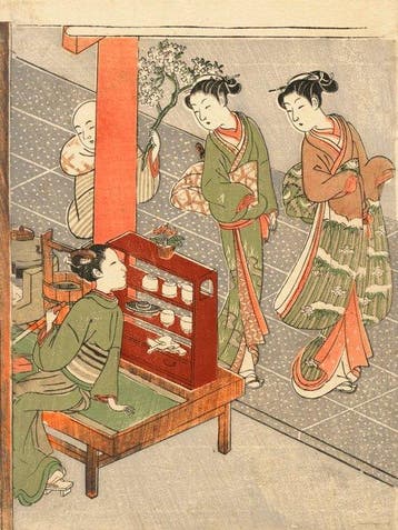Het theehuis van Kagiya - Suzuki Harunobu (1725-1770) - Edo, Antiek en Kunst