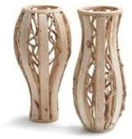 Wooden vase wide 22x22x44 cm, Ophalen of Verzenden, Nieuw
