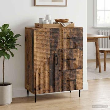 vidaXL Dressoir met lade Oud hout 66 x 34,5 x 89,5 cm, Verzenden, Nieuw, Overige houtsoorten, Minder dan 50 cm