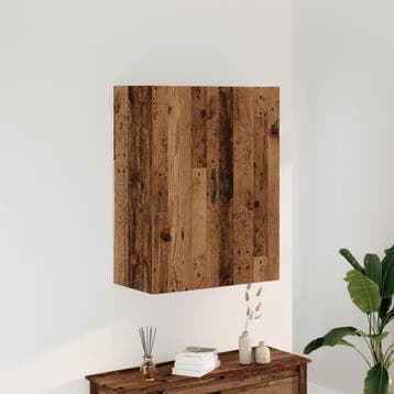 vidaXL Wandkast 69,5x34x90 cm bewerkt hout oud houtkleurig, Minder dan 50 cm, Verzenden, Nieuw, Minder dan 100 cm
