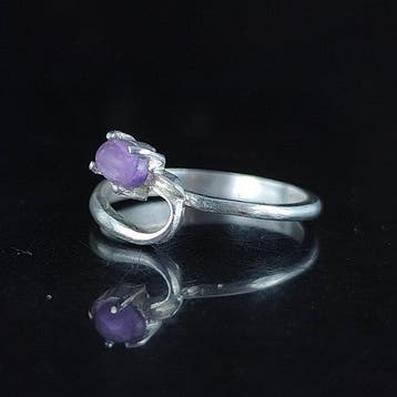 Amethist - Zilver - Ring met amulet - ring