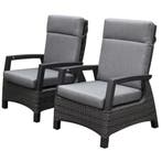 Dallas lounge balkonset 2 delig verstelbaar antraciet, Ophalen of Verzenden, Nieuw, Wicker