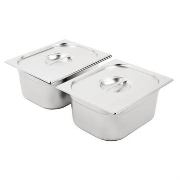 Gastronorm | Bakken set | 2x 1/2 + deksel | RVS | 18l | 1..., Verzenden, Nieuw in verpakking