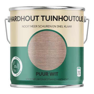 Hardhout Tuinhout Olie - Puur Wit-2500ml, Minder dan 5 liter, Verzenden, Nieuw, Wit