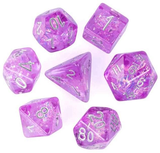 Dobbelstenen Set - Purpelicous Candy (7-delig) | HOT Games -, Hobby en Vrije tijd, Gezelschapsspellen | Bordspellen, Nieuw, Verzenden