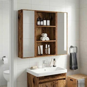 vidaXL Badkamer wandkast Oudhout 40 x 14 x 70 cm, Verzenden, Nieuw