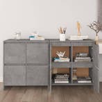 vidaXL Dressoirs 2 st 70x41x75 cm bewerkt hout betongrijs, Verzenden, Nieuw, 50 tot 100 cm, 25 tot 50 cm
