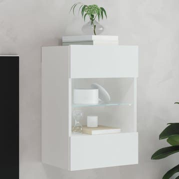vidaXL Tv-meubel met LED-verlichting 40x30x60,5 cm wit, Huis en Inrichting, Kasten | Televisiemeubels, Verzenden, Nieuw, Overige houtsoorten