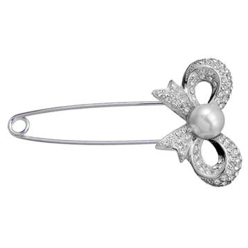 Fako Bijoux - Sierspeld / Sjaalspeld - Strik Met Parel -, Sieraden, Tassen en Uiterlijk, Verzenden, Nieuw
