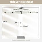 LIVSK Grote Tafelparasol - Kantelmechanisme - Handslinger -, Verzenden, Nieuw