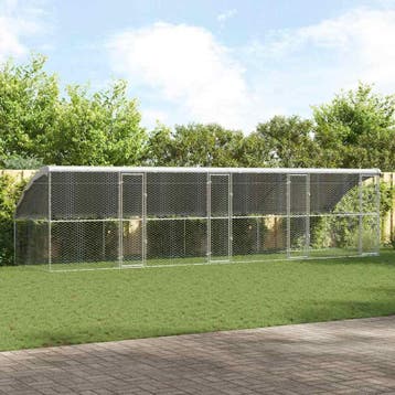 vidaXL Hondenhok 4 st Zilver 8 x 2 x 2 m Gegalvaniseerd, Verzenden, Nieuw