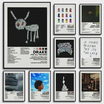 Drake Album Cover Posters - Canvas Muurdecoratie, Verzamelen, Verzenden, Nieuw