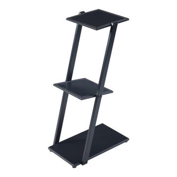 [en.casa] Bijzettafel Rollag met 3 planken 72x40x25 cm zwart, Huis en Inrichting, Kasten | Boekenkasten, Verzenden, Nieuw
