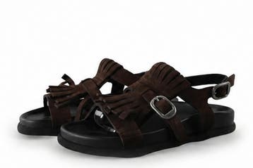 Shabbies Amsterdam Sandalen in maat 38 Bruin, Verzenden, Sandalen of Muiltjes, Zo goed als nieuw, Bruin