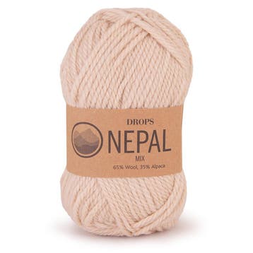 DROPS Nepal Mix - 0206 lichtbeige - Wol Garen, Ophalen of Verzenden, Nieuw