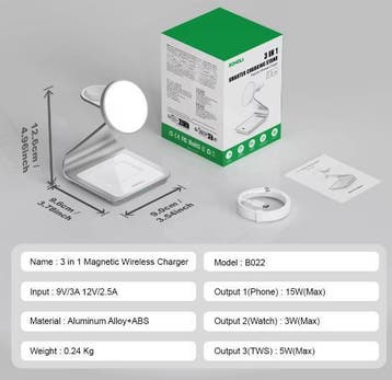 3-in-1 Magnetische Draadloze Oplader 30W Station Pro, Telecommunicatie, Mobiele telefoons | Telefoon-opladers, Verzenden, Nieuw