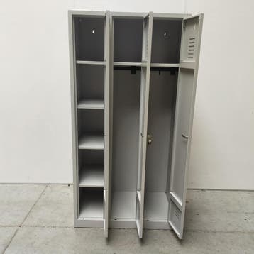 3-deurs kledinglocker hang+leggedeelte - 180x89x50, Huis en Inrichting, Ophalen of Verzenden, Nieuw
