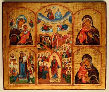 Icoon - Russisch-orthodoxe icoon De vijfdelige icoon -