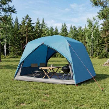 vidaXL Backpacking Tent 2-persoons Blauw 185T Polyester met, Verzenden, Nieuw, Tot en met 2