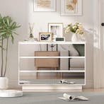 Commode - Dressoir - 100x32x72,5 cm - 6 Lades - Wit - UEV, Verzenden, Zo goed als nieuw