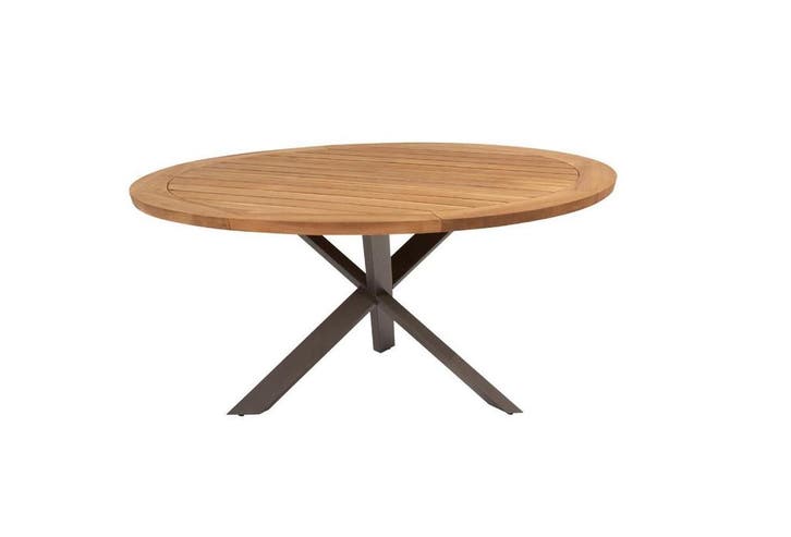 Taste by 4 Seasons Prado tuintafel terre met teak blad Ø 160, Tuin en Terras, Tuinsets en Loungesets, Ophalen of Verzenden