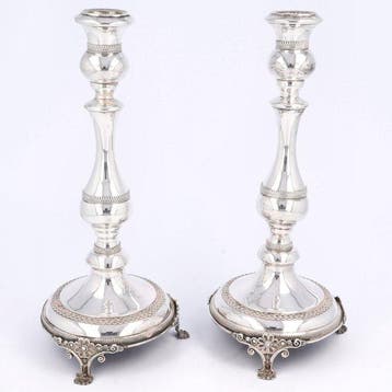 Judaica (2) - .925 zilver - 1960-1970 - Kandelaar