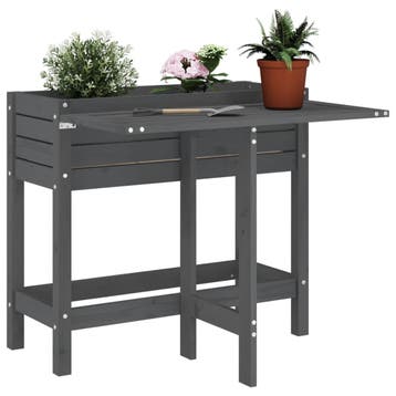 vidaXL Plantenbak met inklapbaar tafelblad massief, Verzenden, Nieuw, Hout