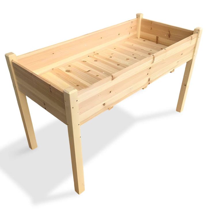 IvoQ Verhoogde Plantenbak FSC 126x60x76 cm Naturel, Tuin en Terras, Bloembakken en Plantenbakken, Nieuw, Verzenden