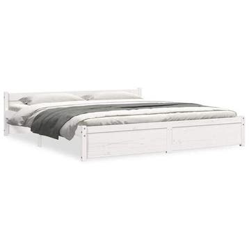 Houten Bed 180x200 | 59% Korting | B-Keuze, Huis en Inrichting, Wit, Tweepersoons, Ophalen of Verzenden, Zo goed als nieuw
