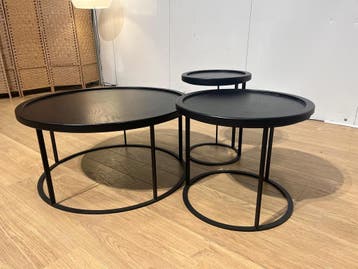 ZGAN QLIV To Be Served Salontafel Set Zwart Design, Huis en Inrichting, Tafels | Salontafels, Overige houtsoorten, 50 tot 100 cm