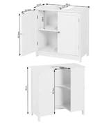 Wastafel Onderkast Staand met 2 Deuren, Huis en Inrichting, Badkamer | Badkamermeubels, Verzenden, Nieuw