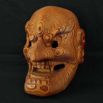 Noh masker - Yakusugi Cedar, hout - Ame-no-tajikarao (Zonder