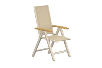 *WOONWINKEL* Verstelbare Ligstoel Met Teak, Verzenden, Nieuw, Kunststof